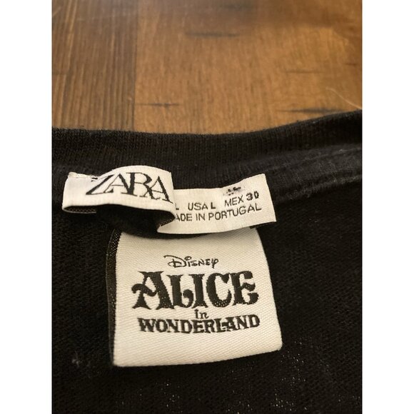 Zara Alice In Wonderland Disney T-Shirt Sz L Character Graphic Tee - Picture 3 of 5